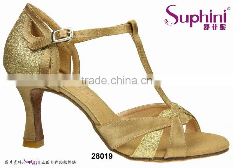 2014 Popular Gold ladies Salsa dancing shoes