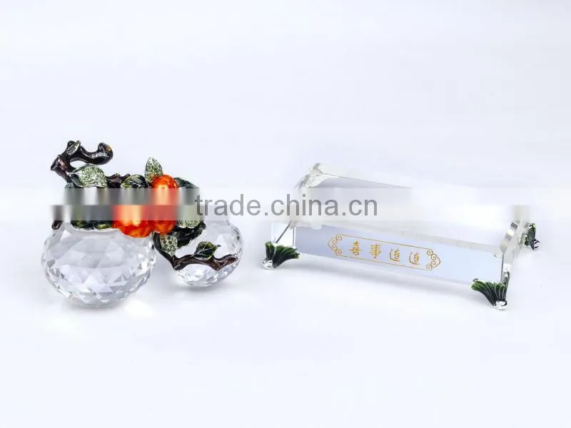 RORO Blessed Events persimmon enamel crystal glass decorative article for home decoration/gift