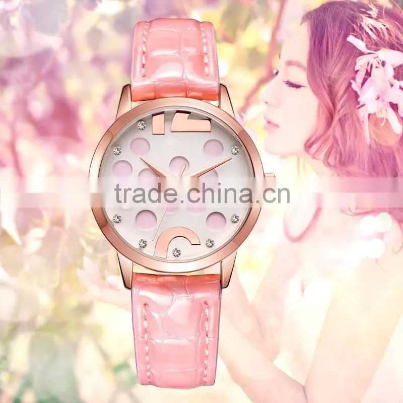 New models from Doris Watch fashion design pink spot dial Japan movt women's wrist latest watches