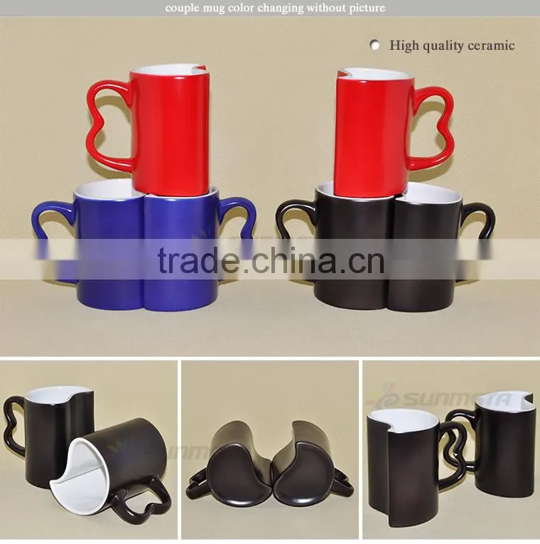 11oz blank sublimation color changing magic couple mug