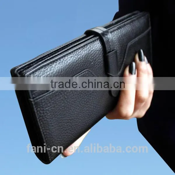 Chinese designer design genuine leather clutch purse for ladies with luxury appearance