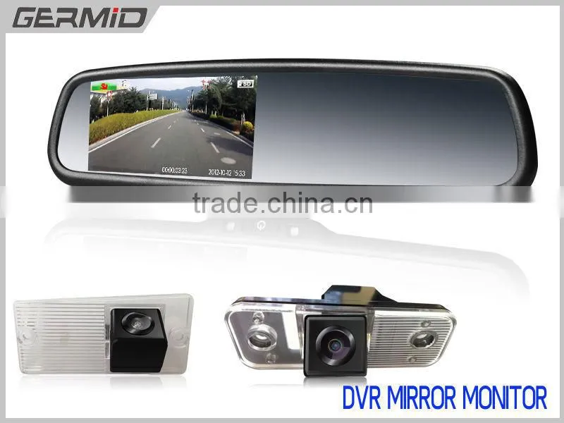 Germid 4.3 inch car dvr rearview mirror monitor with reversing display