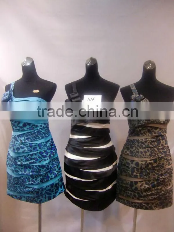 Sexy leopard printing ruffle party dress for young lady 1116