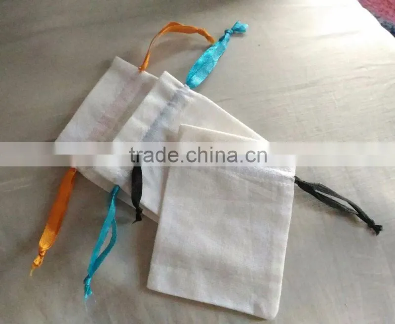printed fashion cotton bag with ribbon drawstring