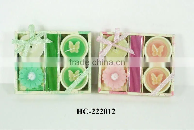 candles with holder and incense gift set