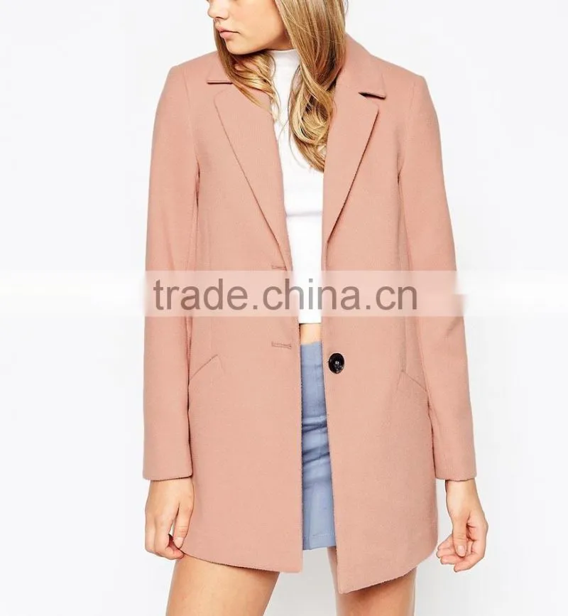 Pink long sleeve alibaba chinese excellent supplier coat