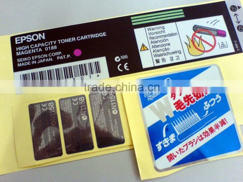 customized die cut waterproof label printing