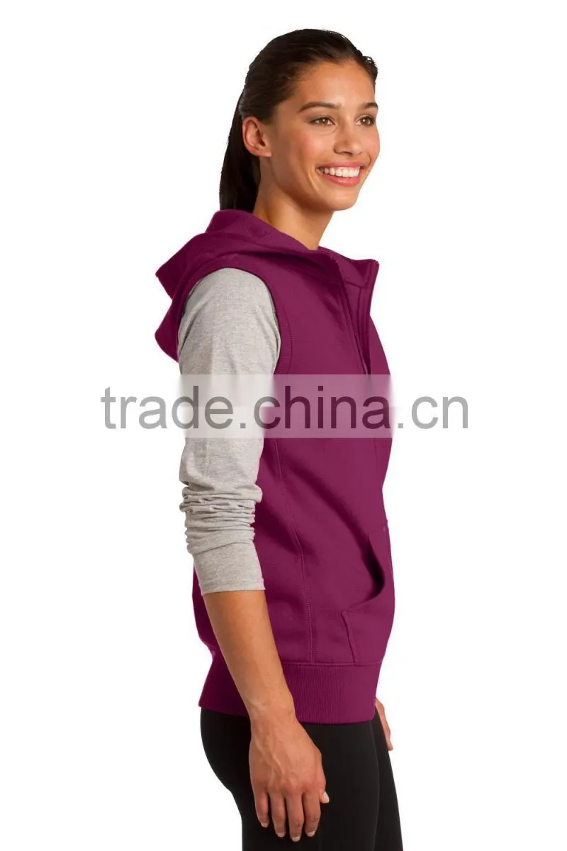 Women sports jacket vest with hood
