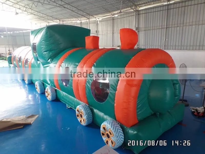 2016 inflatable train tunnel,kids inflated obstacle course children