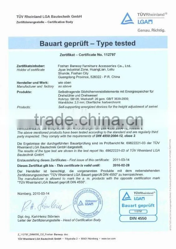 gas lift for swivel chair SS-120P