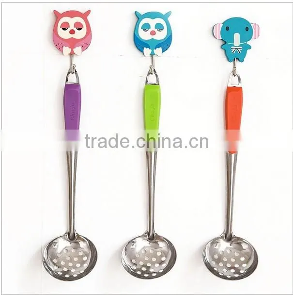 Hanging spoon Cooking Tools Stainless Steel Soup Spoons Wall Hanging Long Handle Ladle Kitchen Utensils Solid Server Spoon