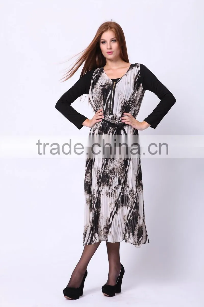 2016 PRETTY STEPS winter collections elegant ladies long sleeve chiffon dress beautiful lady fashion dress