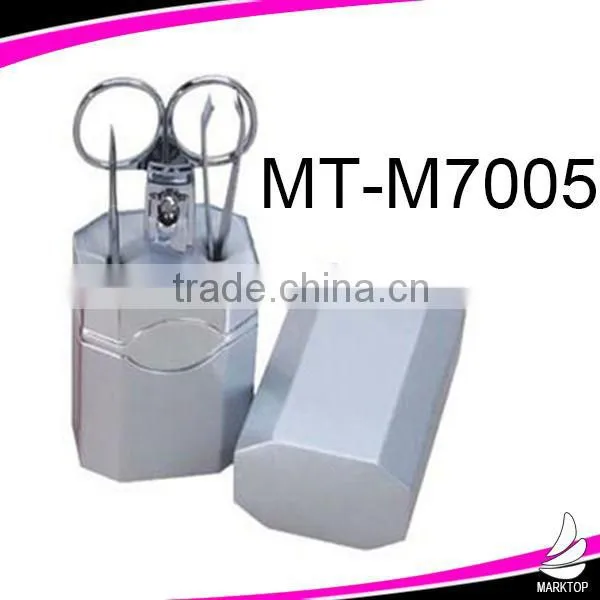 Pink aluminum box travel mini manicure kit
