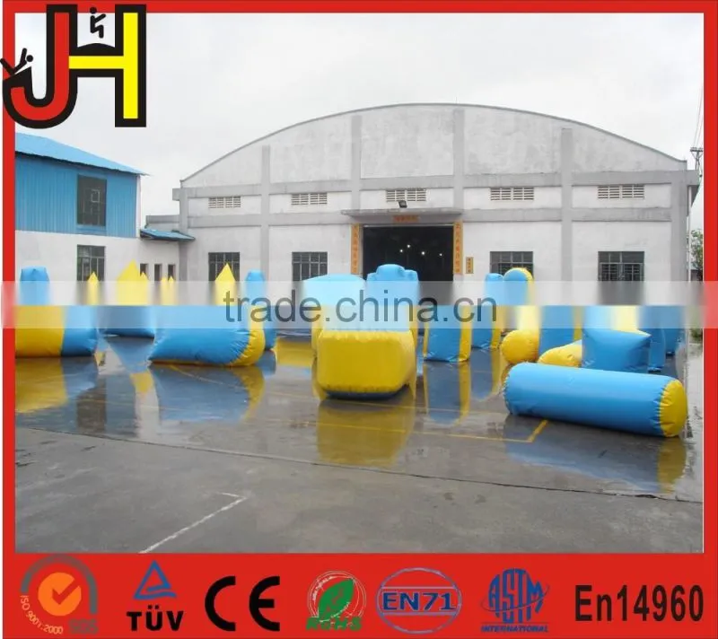 Air tight inflatable paintball barriers, paintball inflatable bunkers, inflatable movable barriers