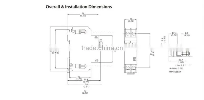 2P QA17C MINI BLACK CIRCUIT BREAKER