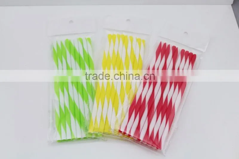 straight drinking straw with pp spiral colorful straw