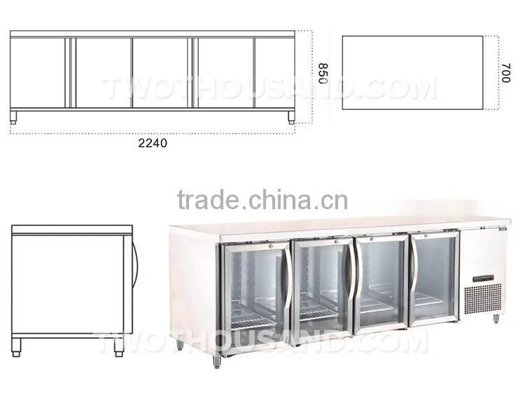 2017 Best Seller Commerical Glass Door Counter Top Refrigeration
