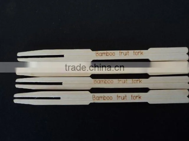 disposable small bamboo fruit fork spoon set