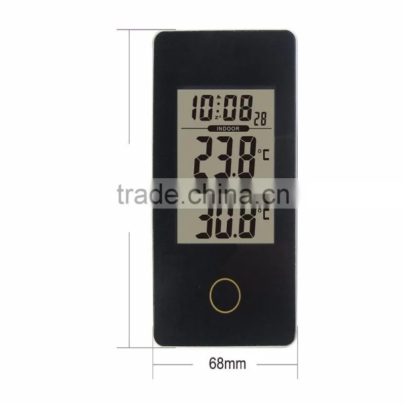 Portable Home/Office RCC Weather Station Black with Indoor Outdoor Thermometer Monitor Digital Alarm Clock