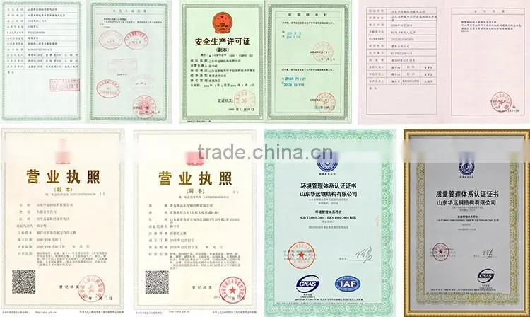 CE ISO certified prefabricated steel structure workshop