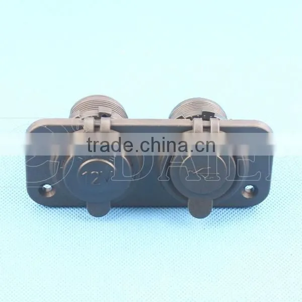 Panel Mounted Micro USB Car Charger 2 Port And Car 12V DC Socket
