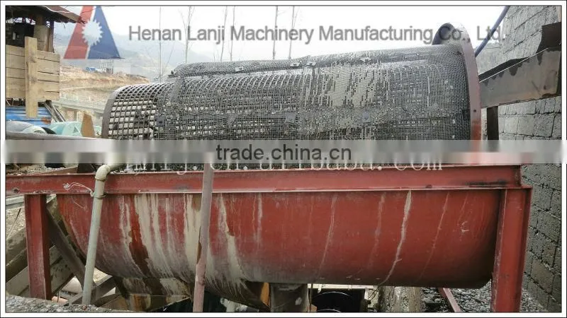 Alluvial gold ore trommel screening machine