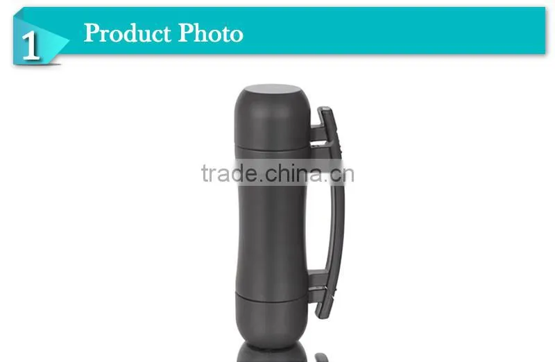 Double wall s/s black vacuum flask with two cups.sport flask,travel flask