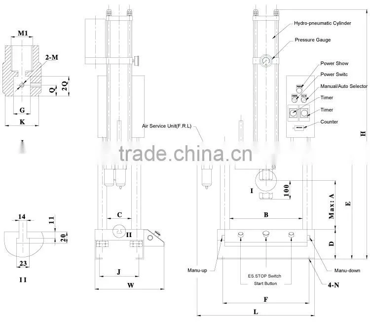 wholesale JULY brand hydro-pneumatic copper stamping machine