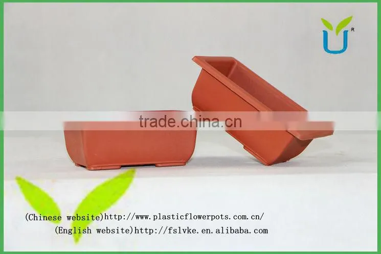 Rectangular plastic trough flower pots