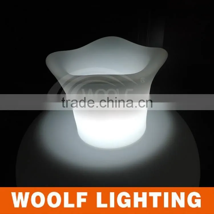 Garden led illuminating plastic flower pot color changing