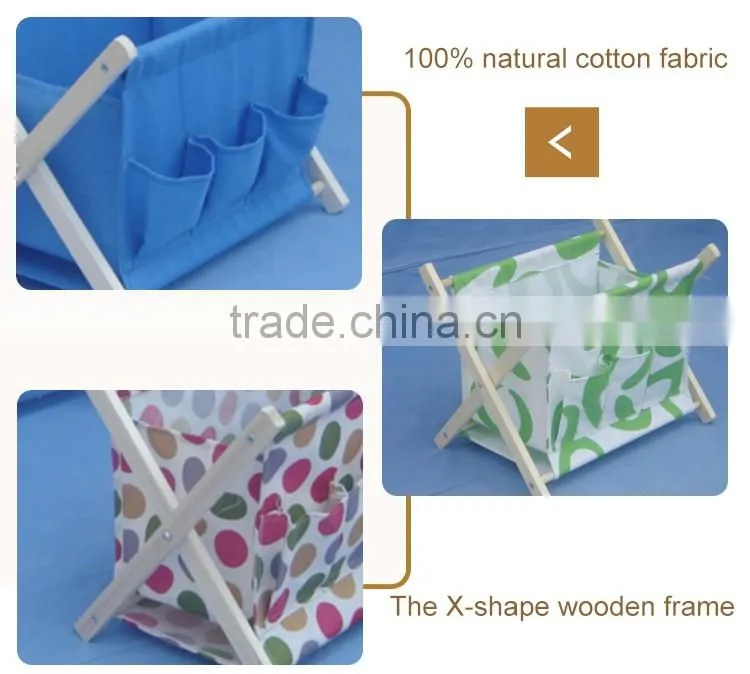 Wooden Fabric Magazine Rack For Office
