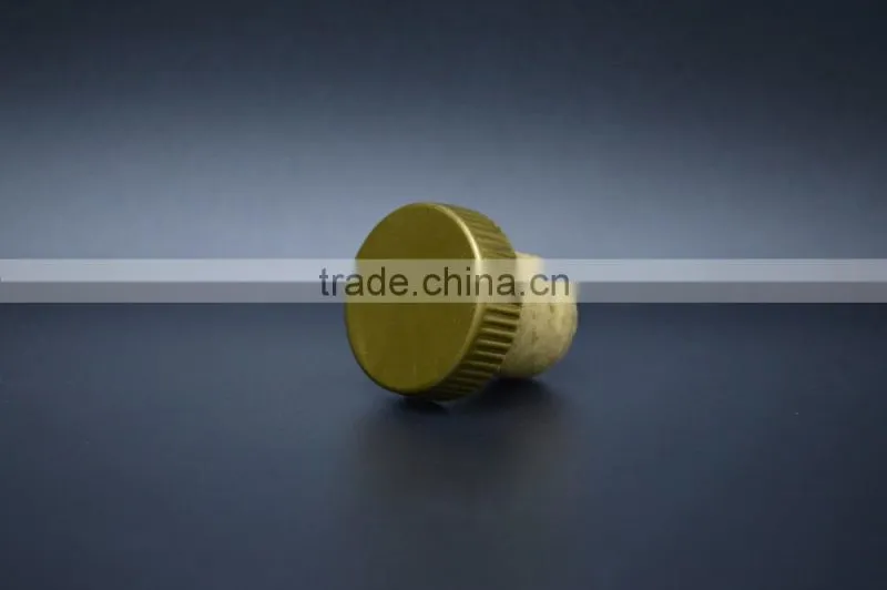 Plastic top wood cork for glass wine bottle stopper