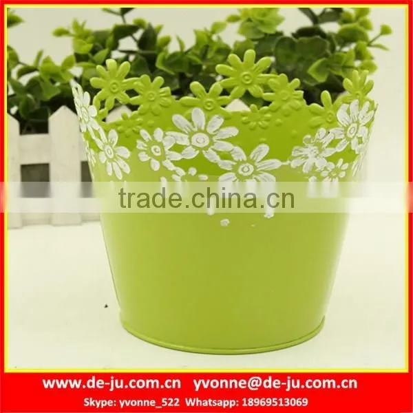 Yellow Printing Edge Embossed Flower Pots
