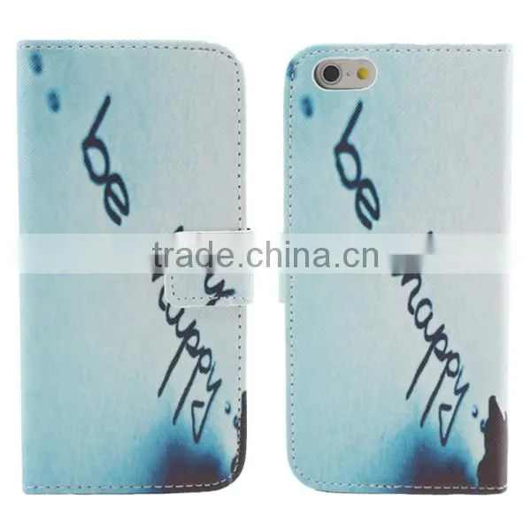 Hot selling cartoon design flip leather case for iphone 6
