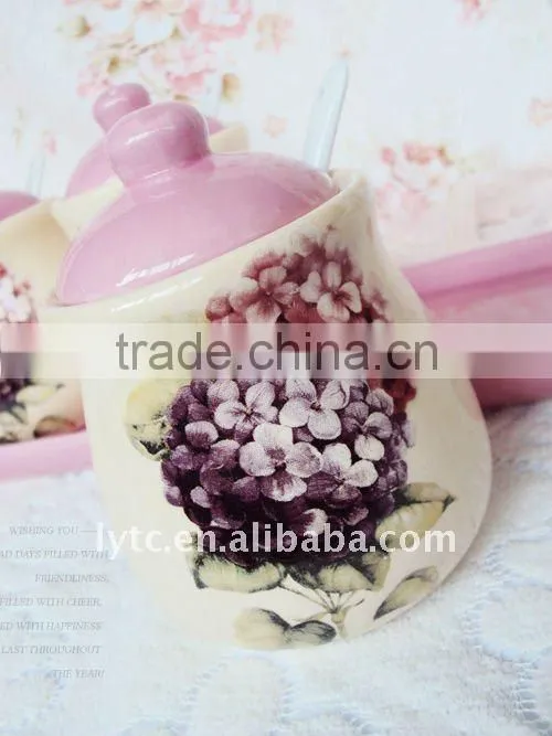 Fine style 3pcs decorative ceramic canister