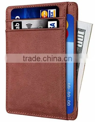 personlized place sim card holder wallet genuine leather credit card holder