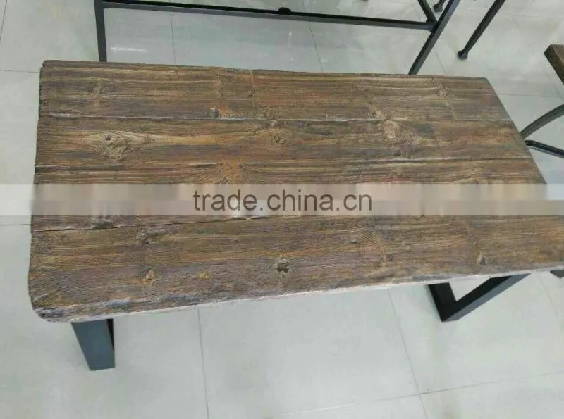 Fiberglass clay wooden look outdoor garden furniture set