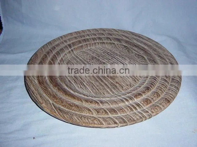 round wooden tray