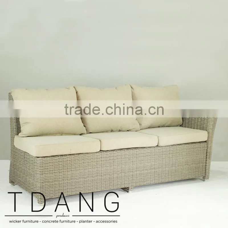 Sonoma Wicker Sofa K-D 3 Seats Left hand - Rattan patio K-D furniture garden bench.
