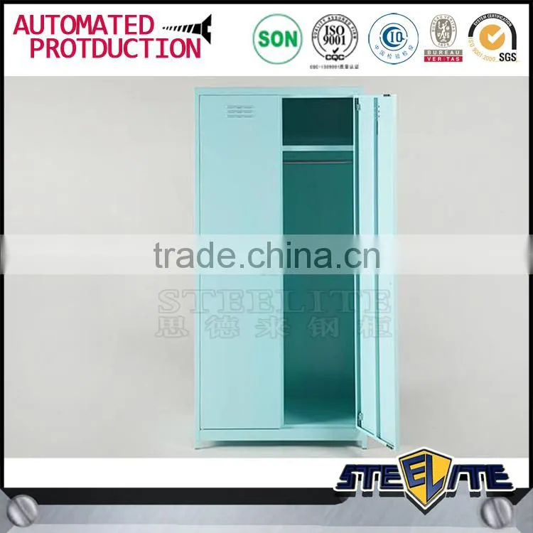 Hanging clothes storage cabinet 2 door steel locker wardrobe