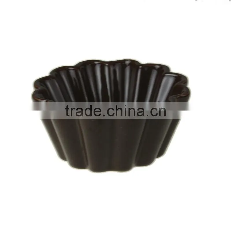 3.5" flower shape customized stoneware ice cream serving bowl