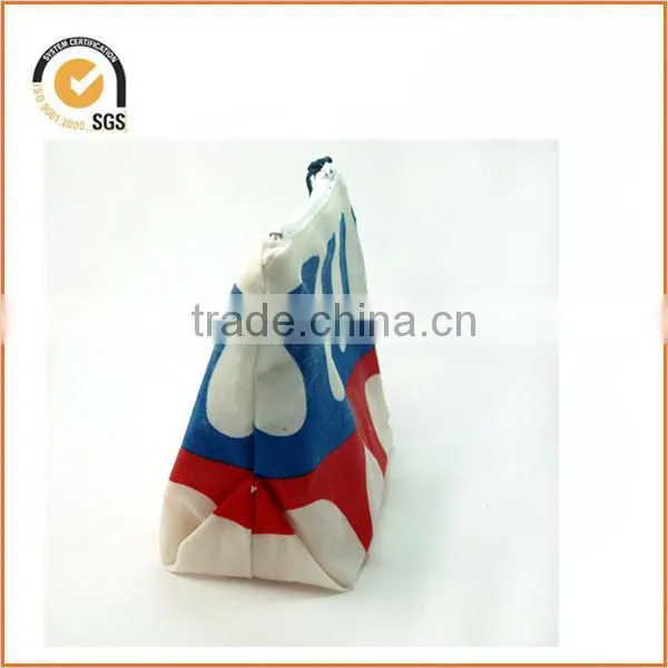 Waxed Canvas Cosmetic/Toiletry Zipper Pouch (Red, White and Blue) By Chiqun Dongguan CQ-H02002