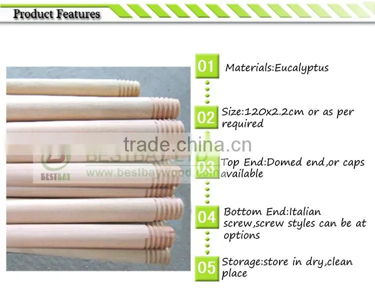 China wooden mop handle natural