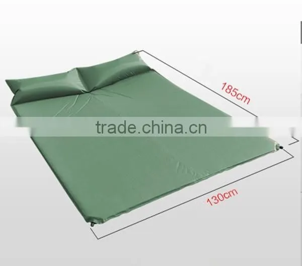 Double person polyster high density memory self inflatable camping mattress