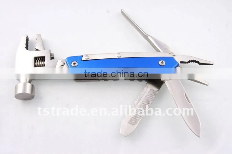 2014 Blue multi tool stainless steel hammer promotion gift hammer multi hammer with flashlight