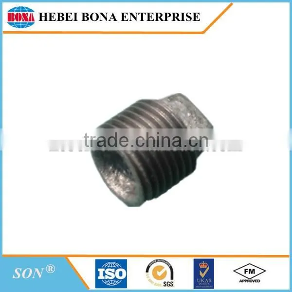 ISO certified malleable cast iron pipe fitting plug