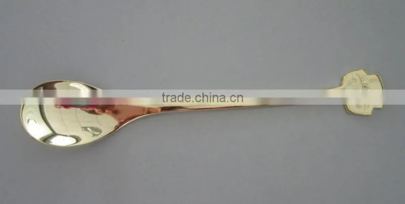 Elegance Silver 18/0 Gold Plated Spoon with ceramic handle for promotional gold spoon gift