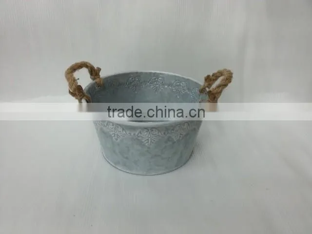 2016 New grey/white wash Metal/tin flower planter pots