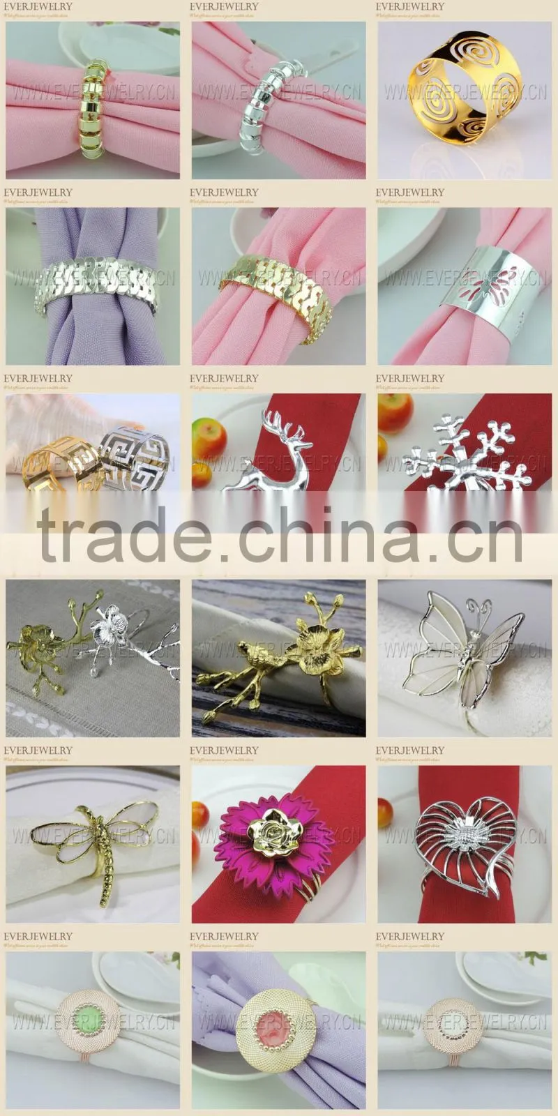 big crystal diamond napkin ring