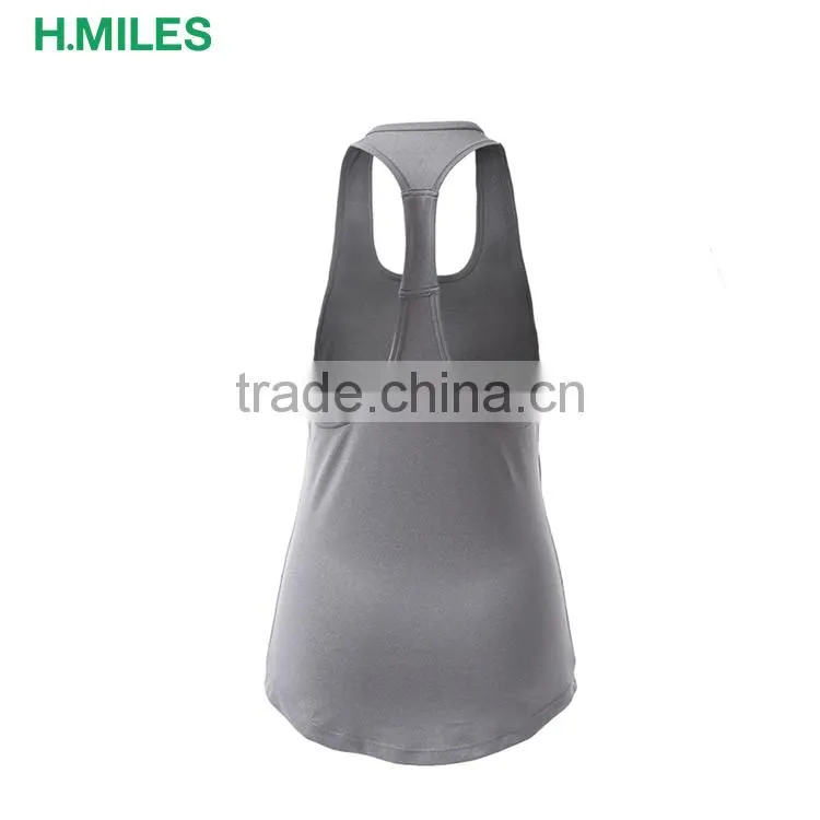 Grey Fitness Tights Elastic Quick-drying Women Yoga Tank Tops in Bulk